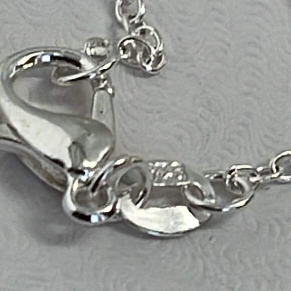 Sterling silver with light blue quartz. Sterling silver setting and chain. - Picture 5 of 8